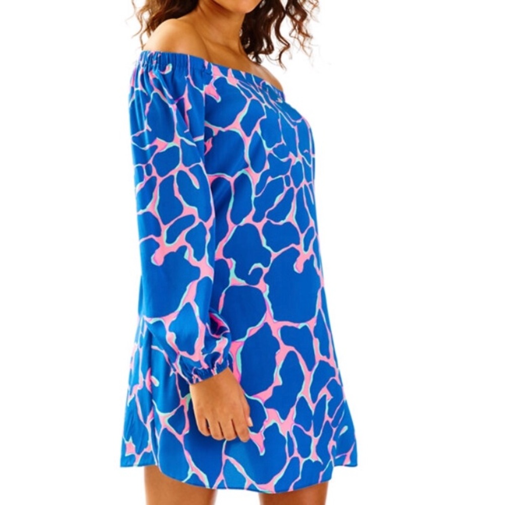 Lilly Pulitzer Adria Stretch Silk Off The Shoulder